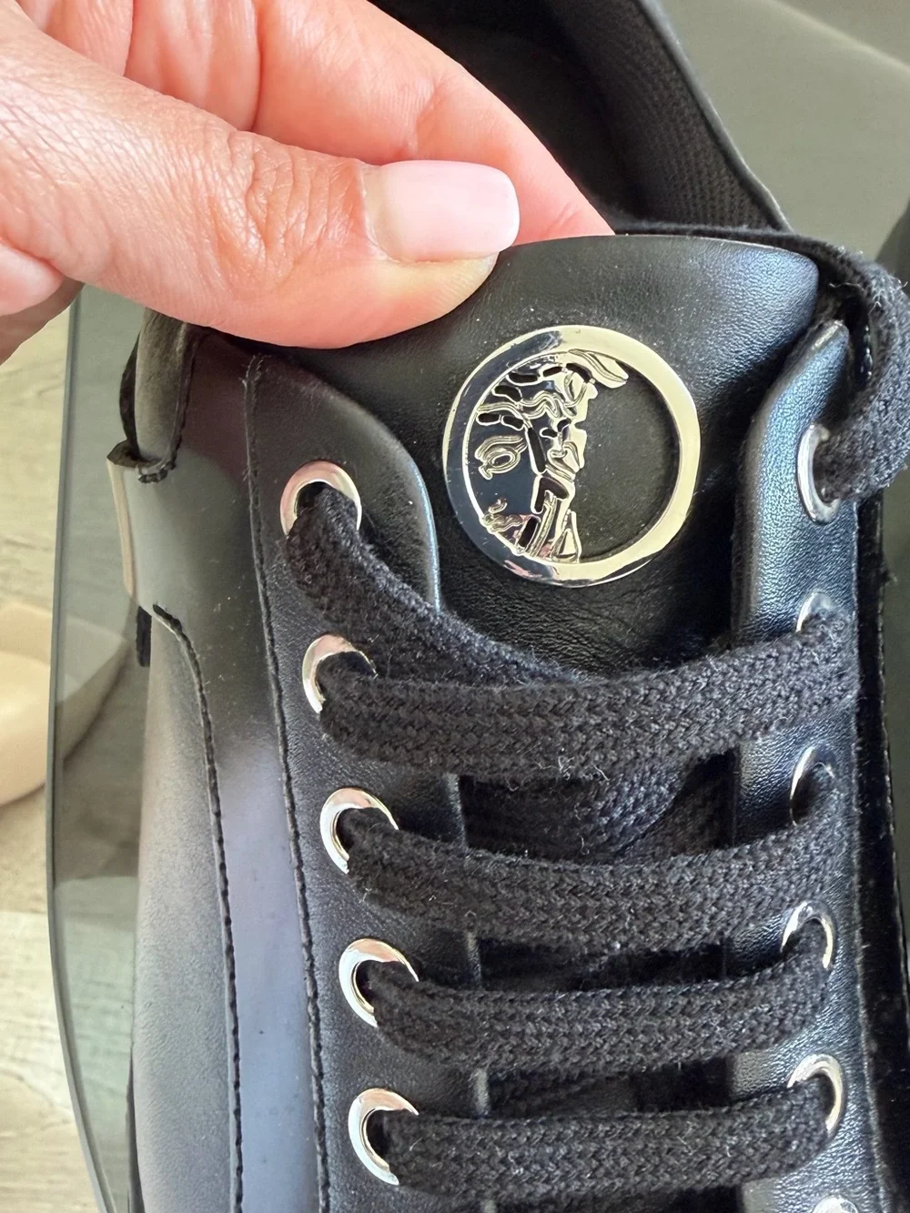 Versace Collection Leather Low Top Sneakers